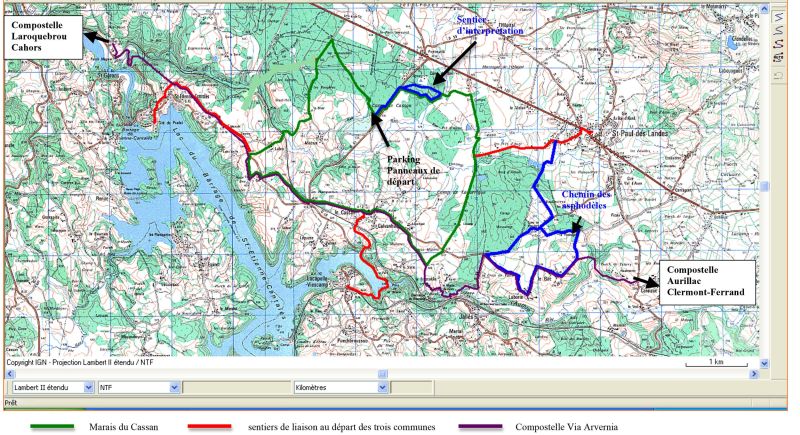 Parcours de randonnées de Saint-Etienne-Cantalès : marais du cassan, compostelle via arvernia