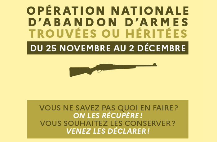 Opération nationale d’abandon d’armes trouvées ou héritées